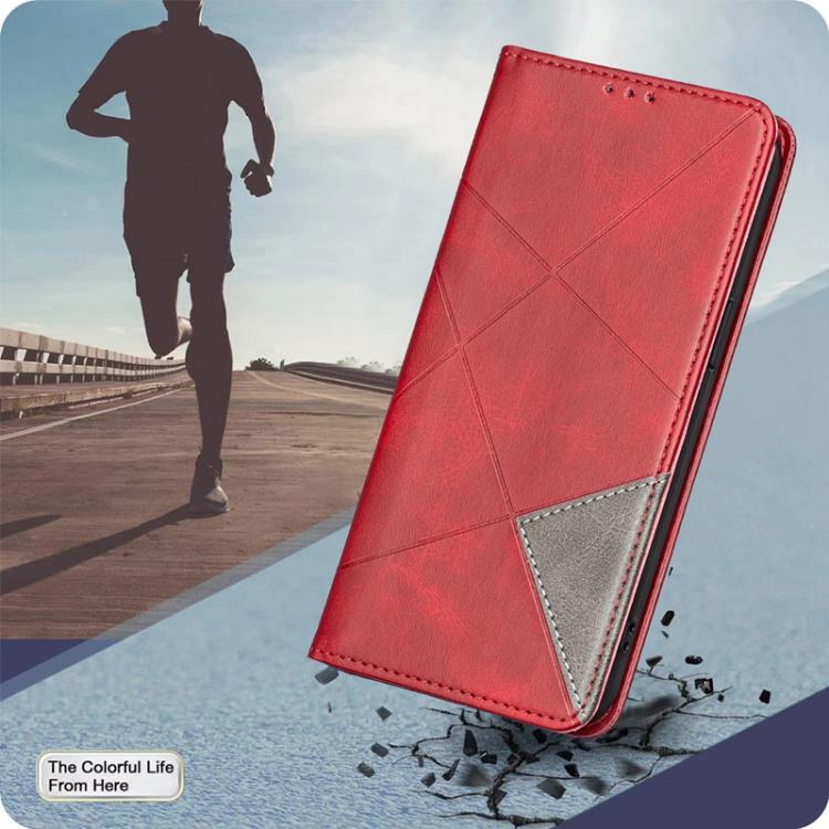 For Xiaomi Poco M7 4G 169mm Rhombus Texture Magnetic Leather Phone Case