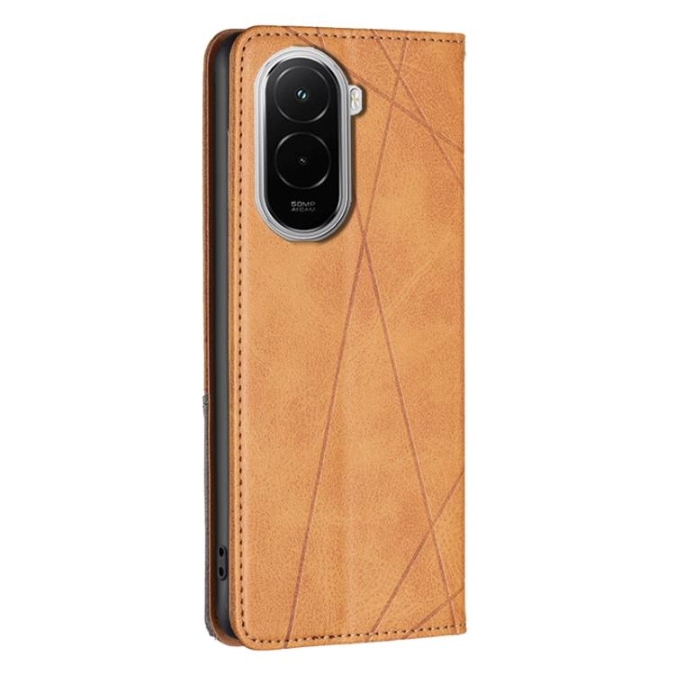 For Xiaomi Poco M7 4G 169mm Rhombus Texture Magnetic Leather Phone Case