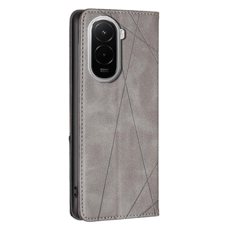 For Xiaomi Poco M7 4G 169mm Rhombus Texture Magnetic Leather Phone Case