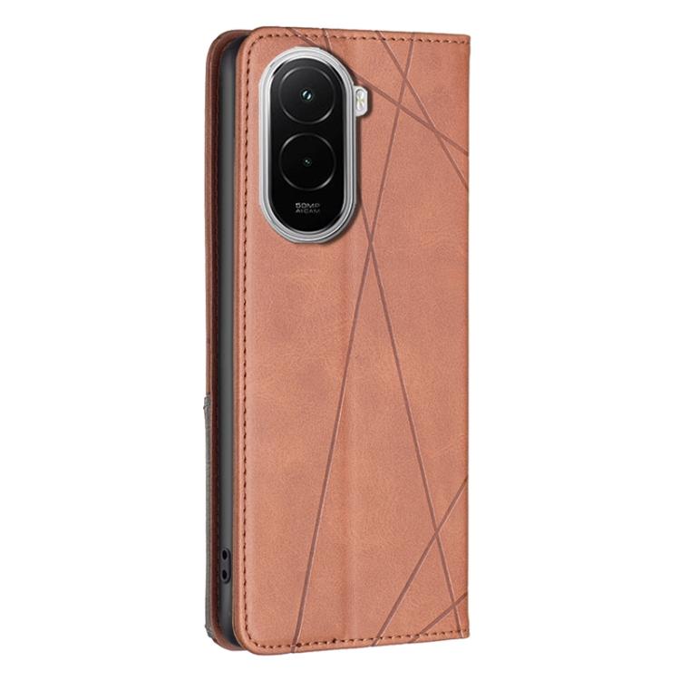 For Xiaomi Poco M7 4G 169mm Rhombus Texture Magnetic Leather Phone Case
