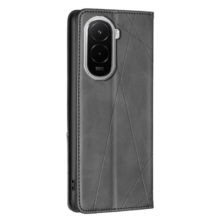 For Xiaomi Poco M7 4G 169mm Rhombus Texture Magnetic Leather Phone Case