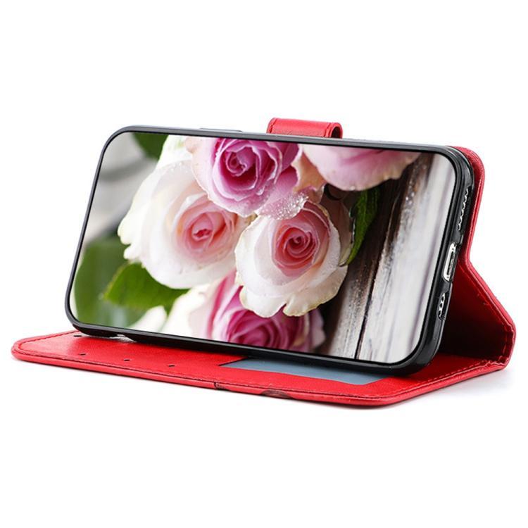 For iPhone 17 Pro Max Rose Butterfly Embossed Leather Phone Case