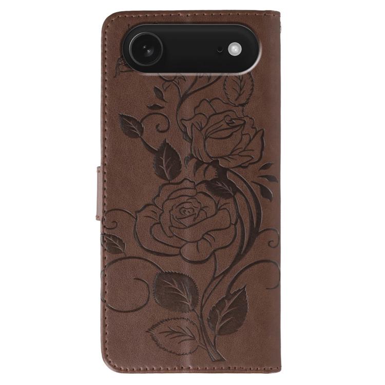 For iPhone Air Rose Butterfly Embossed Leather Phone Case