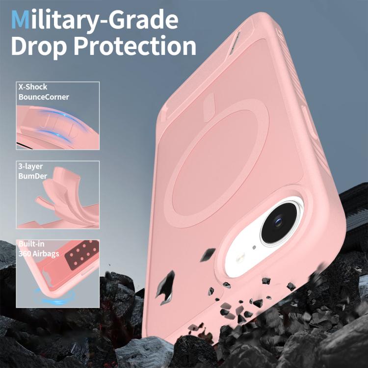 For iPhone 17e / 16e Frosted Holder PC Hybrid TPU MagSafe Phone Case