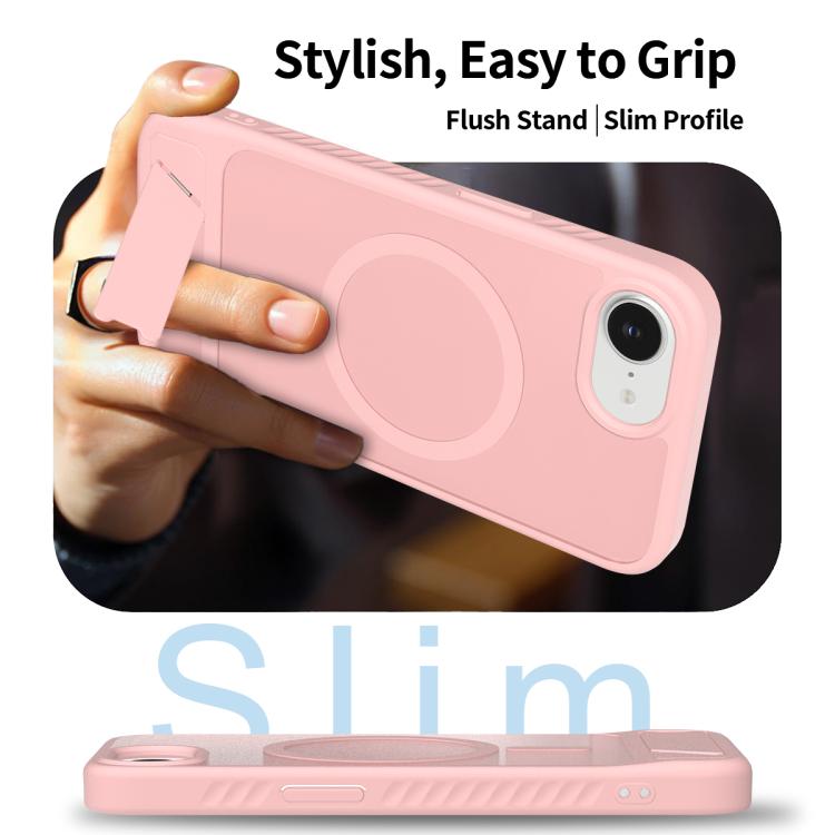 For iPhone 17e / 16e Frosted Holder PC Hybrid TPU MagSafe Phone Case