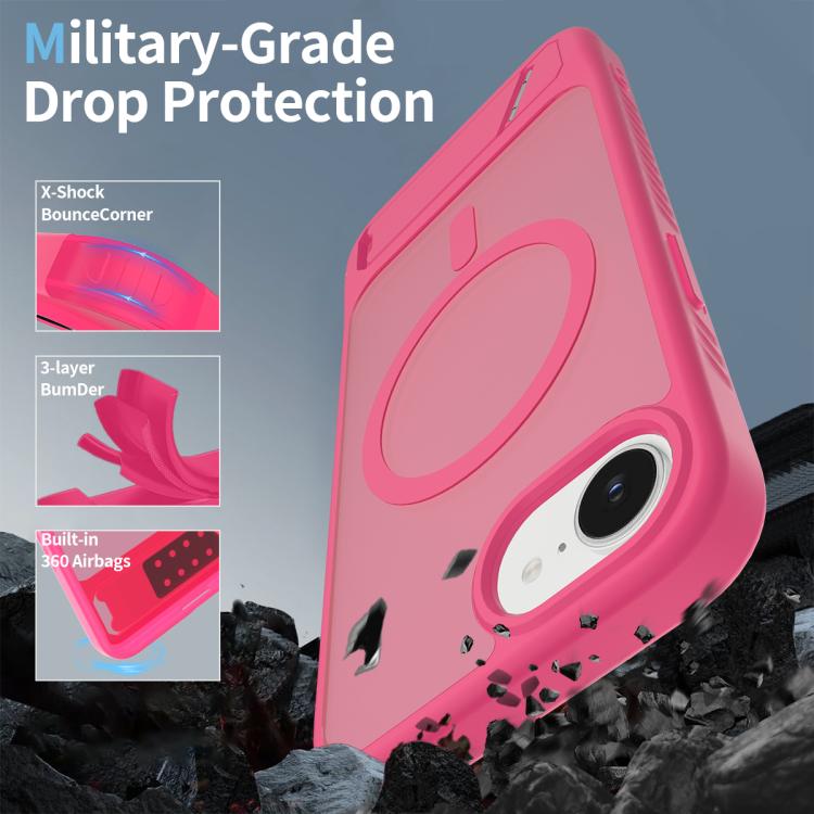 For iPhone 17e / 16e Frosted Holder PC Hybrid TPU MagSafe Phone Case