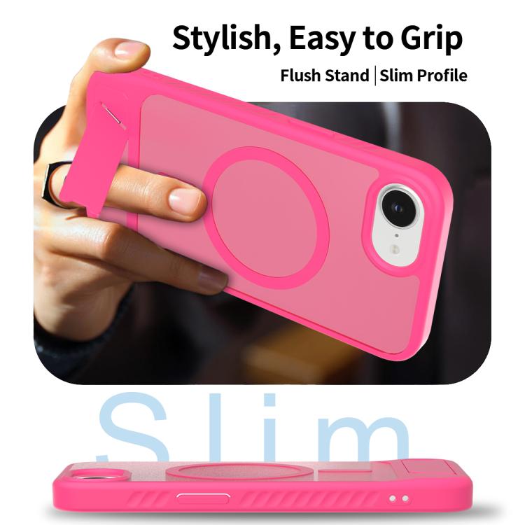 For iPhone 17e / 16e Frosted Holder PC Hybrid TPU MagSafe Phone Case