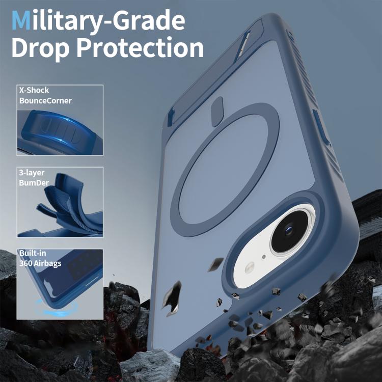 For iPhone 17e / 16e Frosted Holder PC Hybrid TPU MagSafe Phone Case