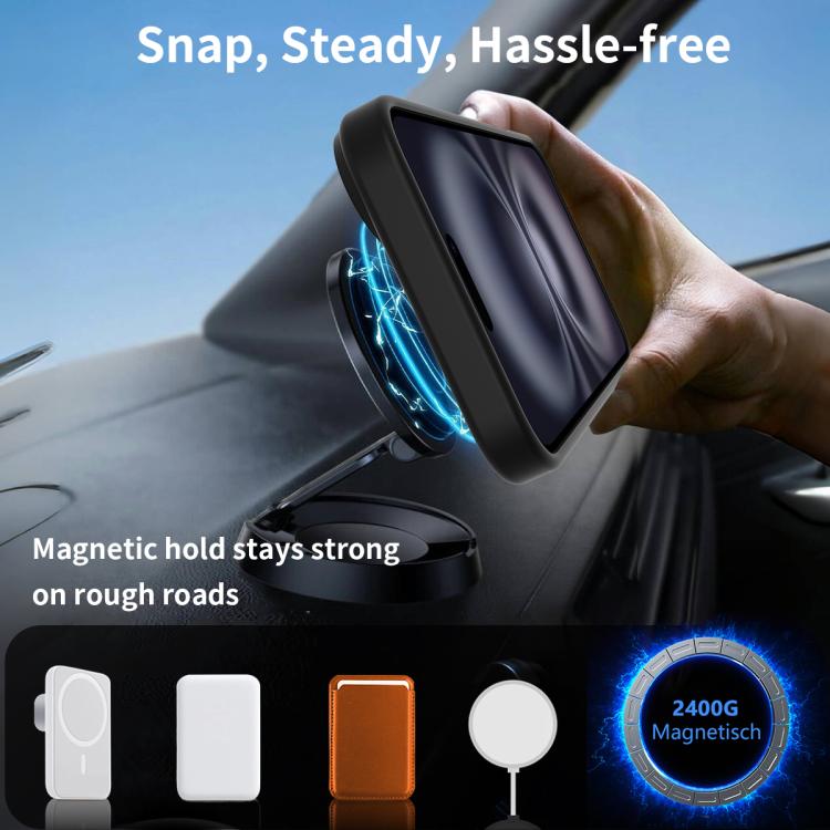 For iPhone 16 Plus Frosted Holder PC Hybrid TPU MagSafe Phone Case