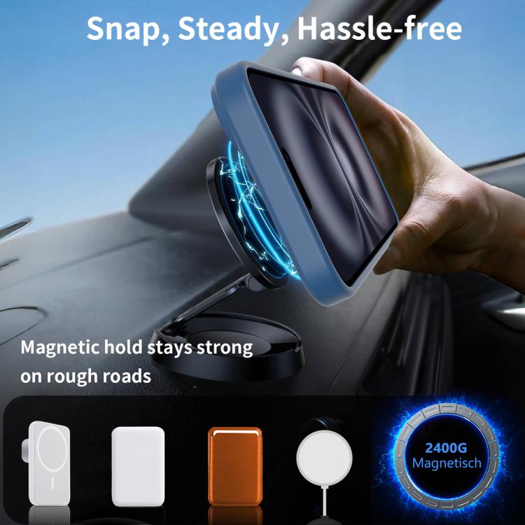 For iPhone 16 Plus Frosted Holder PC Hybrid TPU MagSafe Phone Case