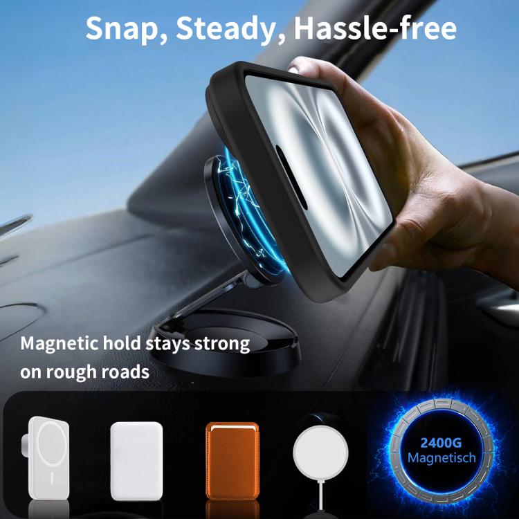 For iPhone 16 Frosted Holder PC Hybrid TPU MagSafe Phone Case