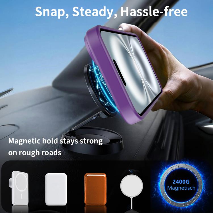 For iPhone 16 Frosted Holder PC Hybrid TPU MagSafe Phone Case