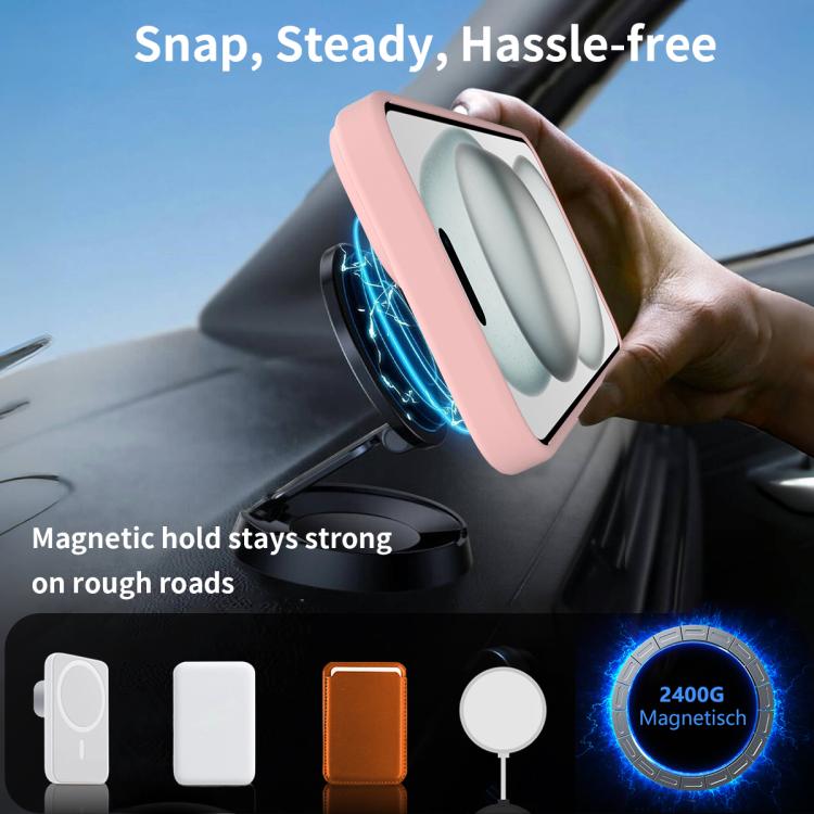 For iPhone 15 Plus Frosted Holder PC Hybrid TPU MagSafe Phone Case