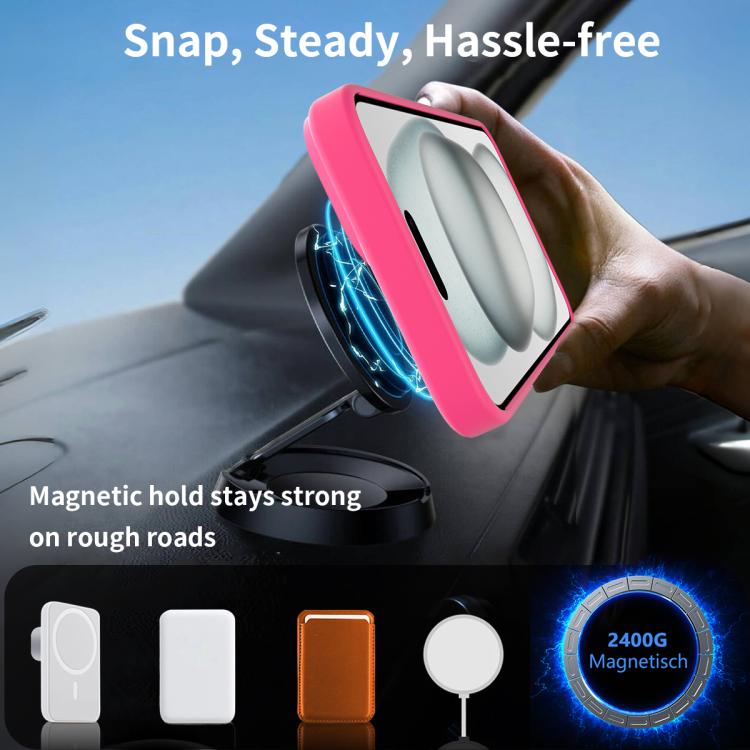For iPhone 15 Plus Frosted Holder PC Hybrid TPU MagSafe Phone Case