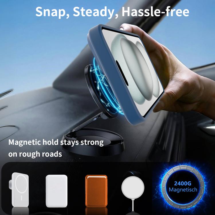 For iPhone 15 Plus Frosted Holder PC Hybrid TPU MagSafe Phone Case