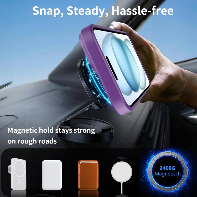 For iPhone 15 Frosted Holder PC Hybrid TPU MagSafe Phone Case