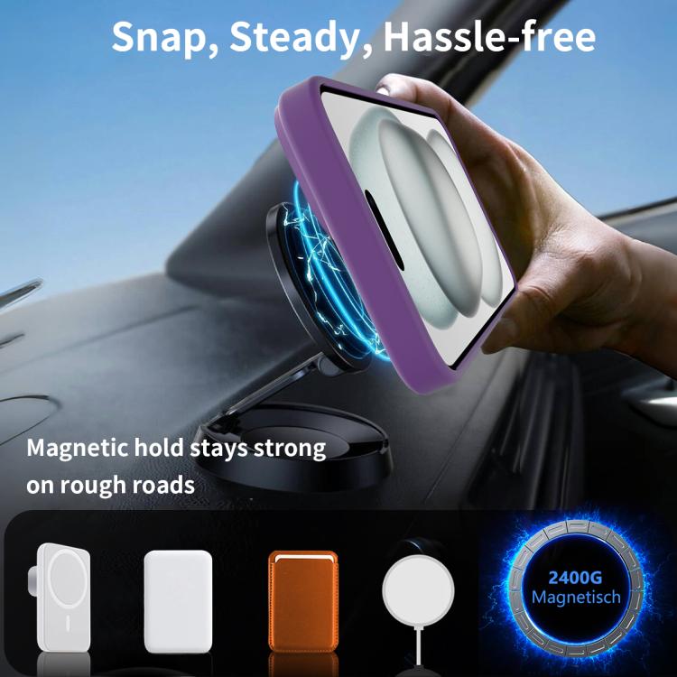 For iPhone 14 Plus Frosted Holder PC Hybrid TPU MagSafe Phone Case