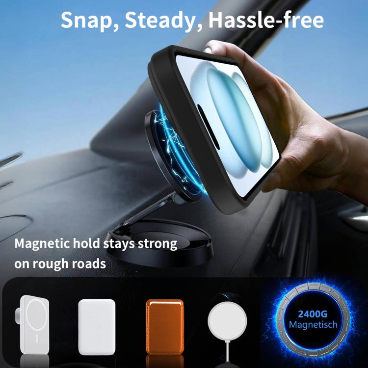 For iPhone 14 Frosted Holder PC Hybrid TPU MagSafe Phone Case