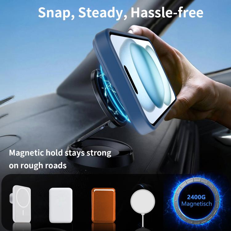 For iPhone 14 Frosted Holder PC Hybrid TPU MagSafe Phone Case