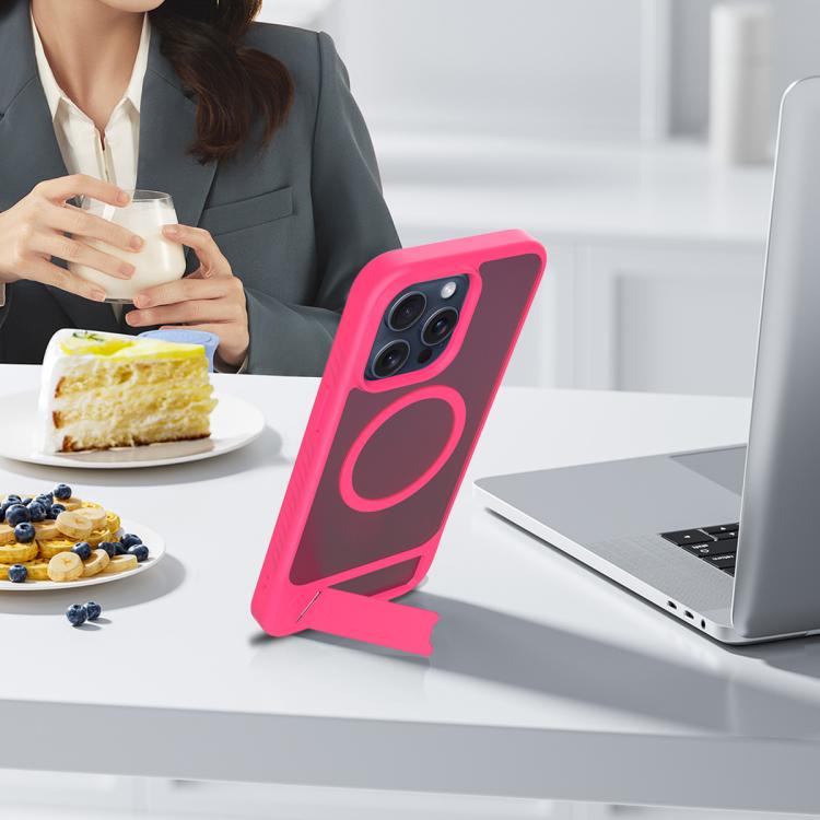 For iPhone 14 Pro Frosted Holder PC Hybrid TPU MagSafe Phone Case