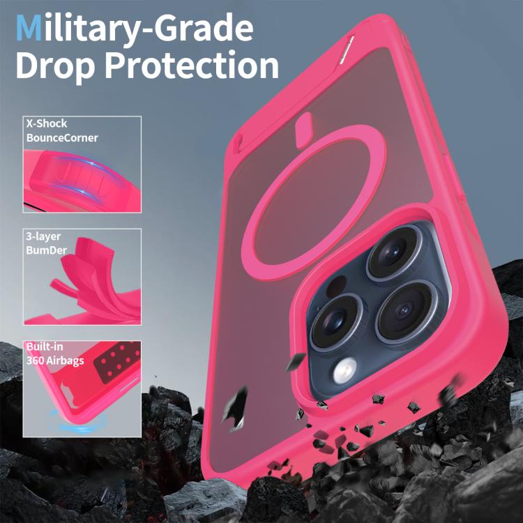 For iPhone 14 Pro Max Frosted Holder PC Hybrid TPU MagSafe Phone Case