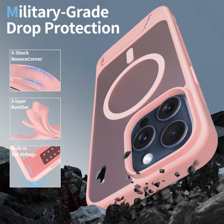 For iPhone 13 Pro Max Frosted Holder PC Hybrid TPU MagSafe Phone Case