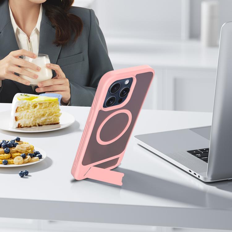 For iPhone 13 Pro Frosted Holder PC Hybrid TPU MagSafe Phone Case