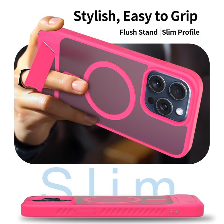 For iPhone 13 Pro Frosted Holder PC Hybrid TPU MagSafe Phone Case