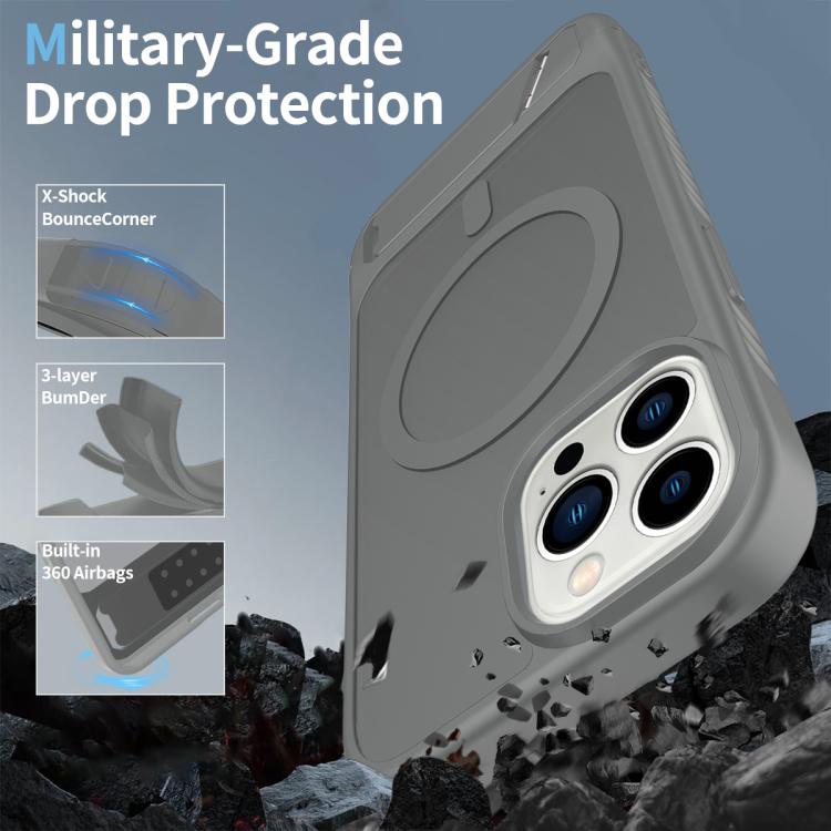 For iPhone 12 Pro Frosted Holder PC Hybrid TPU MagSafe Phone Case