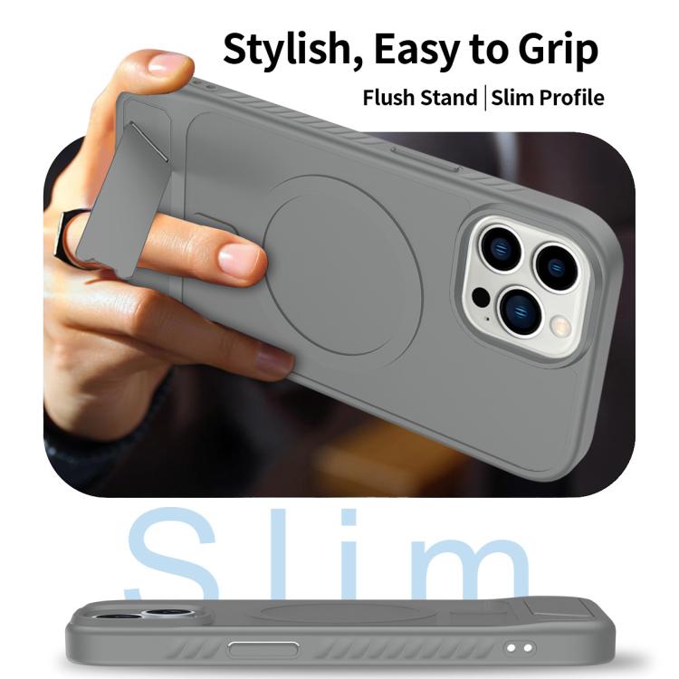 For iPhone 12 Pro Frosted Holder PC Hybrid TPU MagSafe Phone Case