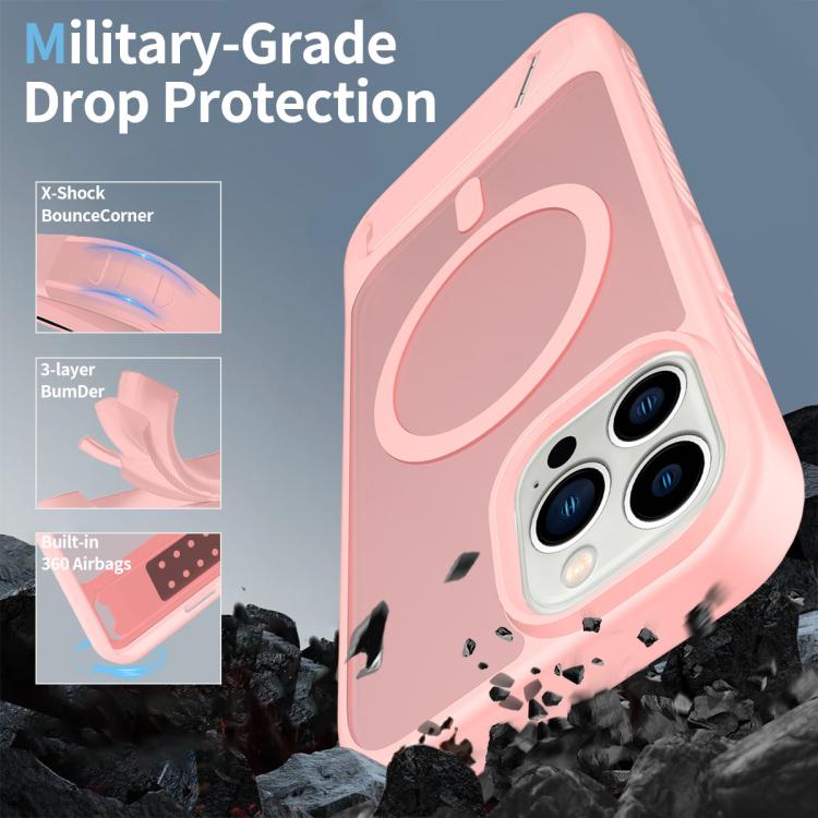 For iPhone 12 Pro Frosted Holder PC Hybrid TPU MagSafe Phone Case