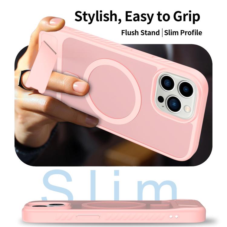 For iPhone 12 Pro Frosted Holder PC Hybrid TPU MagSafe Phone Case