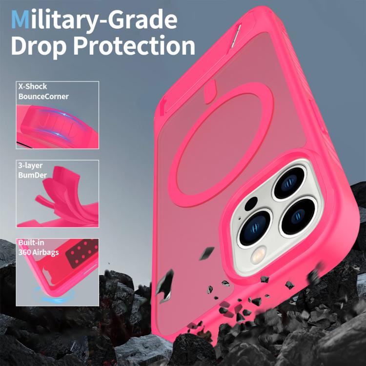 For iPhone 12 Pro Frosted Holder PC Hybrid TPU MagSafe Phone Case