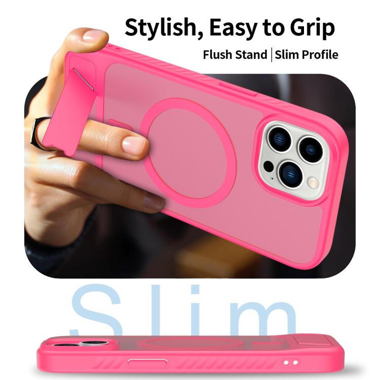For iPhone 12 Pro Frosted Holder PC Hybrid TPU MagSafe Phone Case