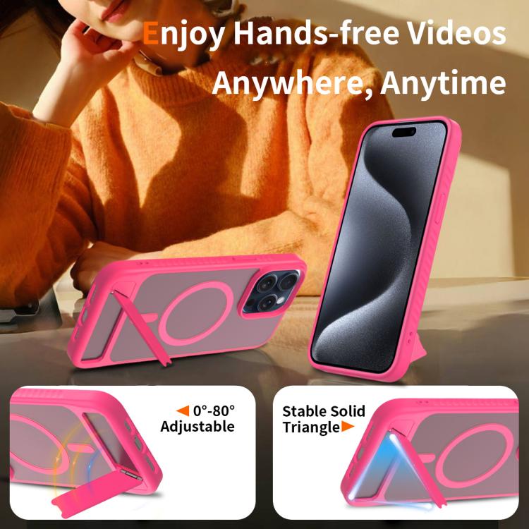 For iPhone 12 Pro Frosted Holder PC Hybrid TPU MagSafe Phone Case