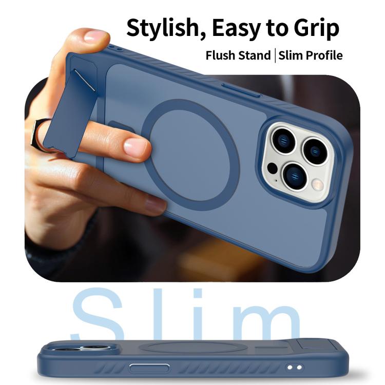 For iPhone 12 Pro Frosted Holder PC Hybrid TPU MagSafe Phone Case