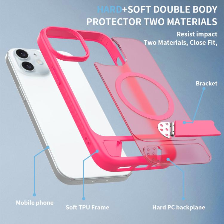 For iPhone 12 Frosted Holder PC Hybrid TPU MagSafe Phone Case