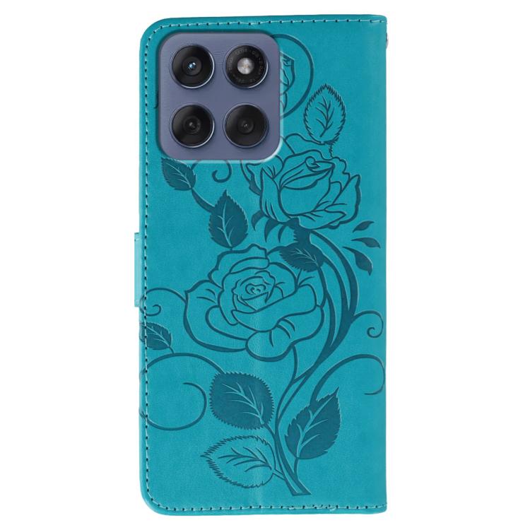 For Motorola Edge 60 Fusion 5G Rose Butterfly Embossed Leather Phone Case