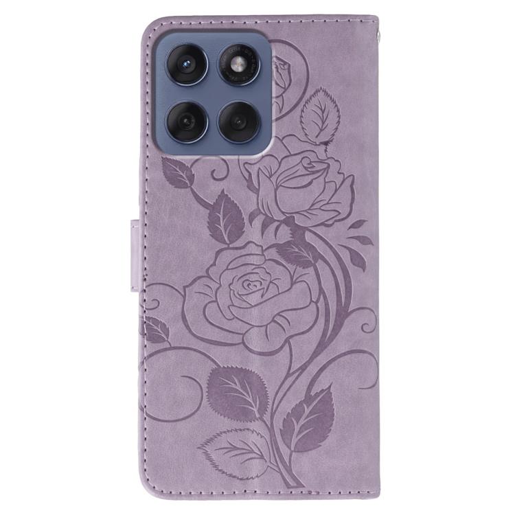 For Motorola Edge 60 Fusion 5G Rose Butterfly Embossed Leather Phone Case