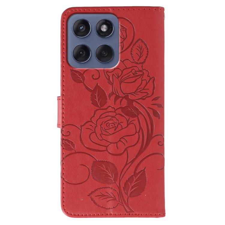 For Motorola Edge 60 Fusion 5G Rose Butterfly Embossed Leather Phone Case