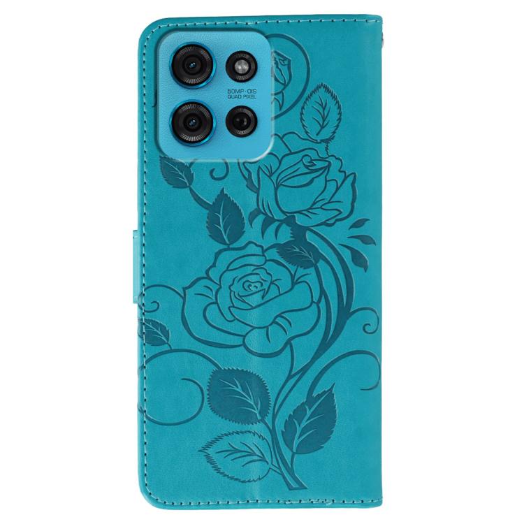 For Motorola Moto G75 5G Rose Butterfly Embossed Leather Phone Case