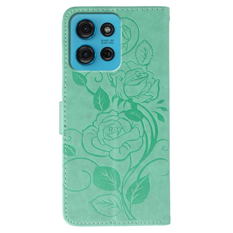 For Motorola Moto G75 5G Rose Butterfly Embossed Leather Phone Case