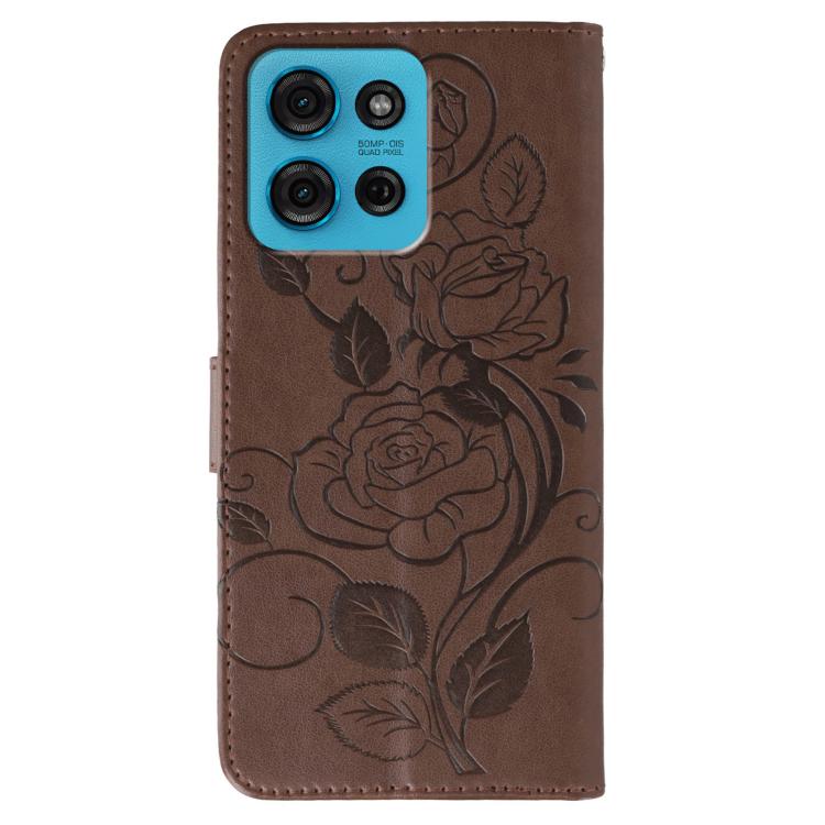 For Motorola Moto G75 5G Rose Butterfly Embossed Leather Phone Case