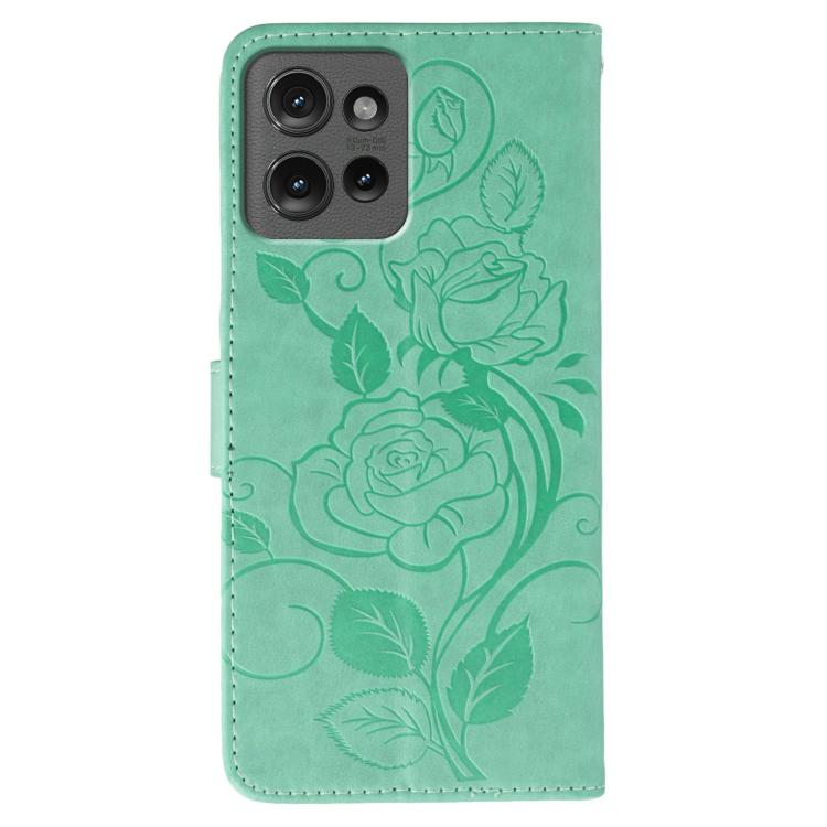 For Motorola Edge 50 Rose Butterfly Embossed Leather Phone Case