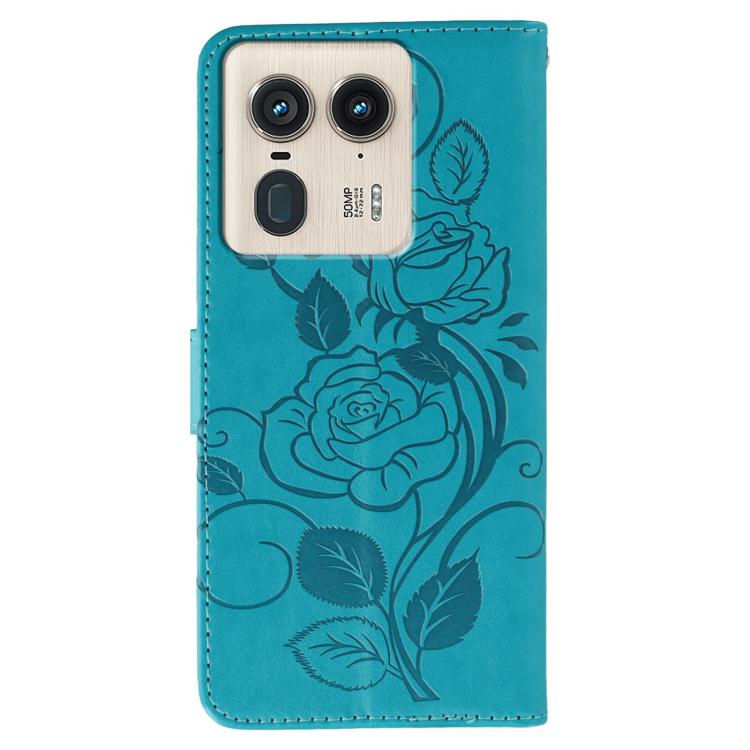 For Motorola Edge 50 Ultra Rose Butterfly Embossed Leather Phone Case