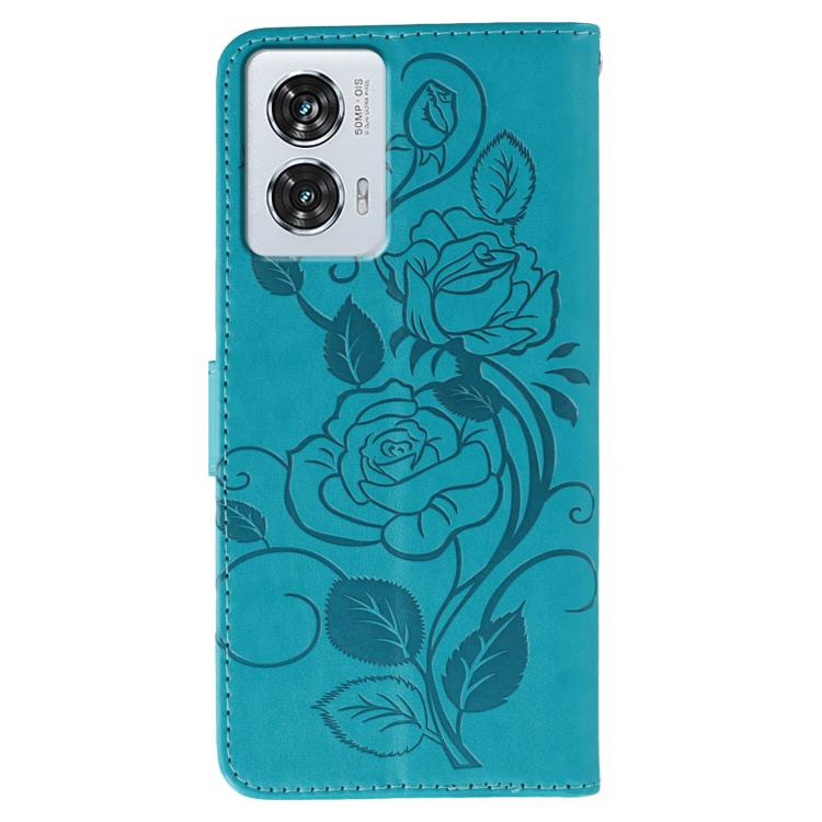 For Motorola Edge 50 Fusion Rose Butterfly Embossed Leather Phone Case
