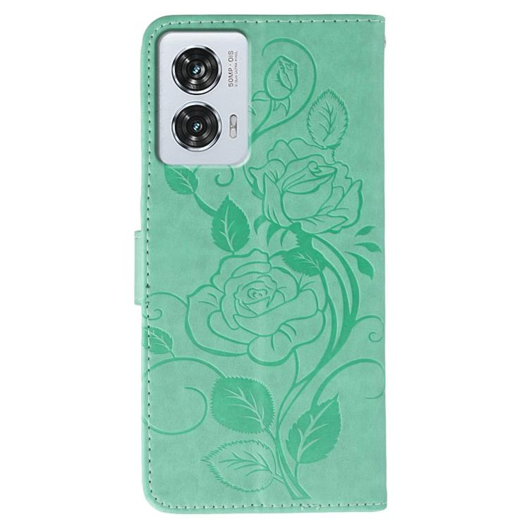 For Motorola Edge 50 Fusion Rose Butterfly Embossed Leather Phone Case