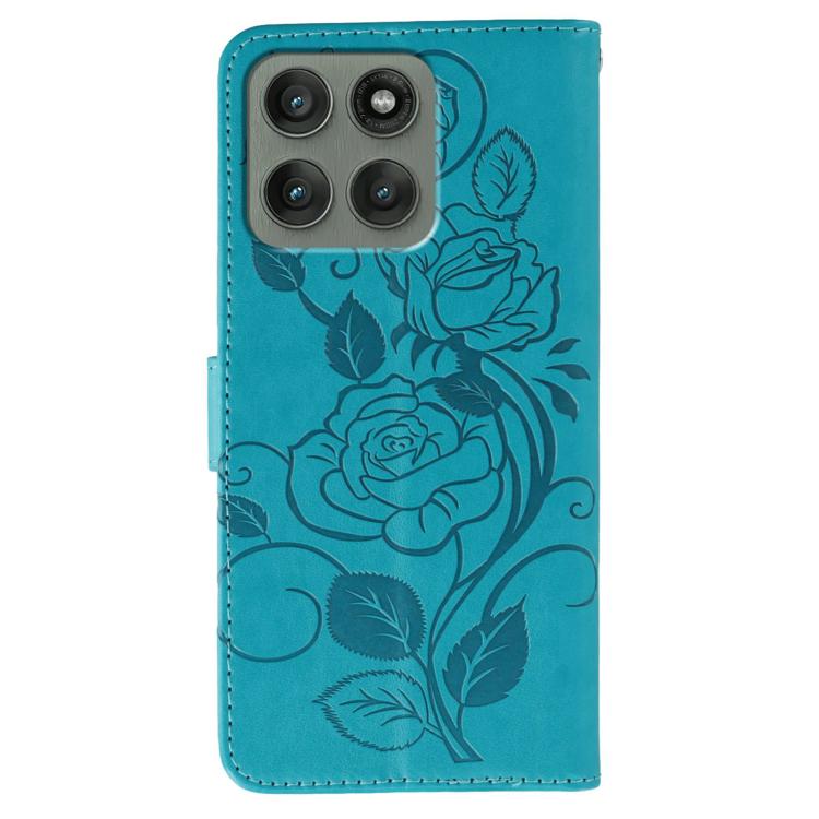For Motorola Edge 60 Pro Rose Butterfly Embossed Leather Phone Case