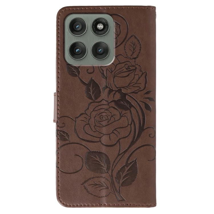 For Motorola Edge 60 Pro Rose Butterfly Embossed Leather Phone Case