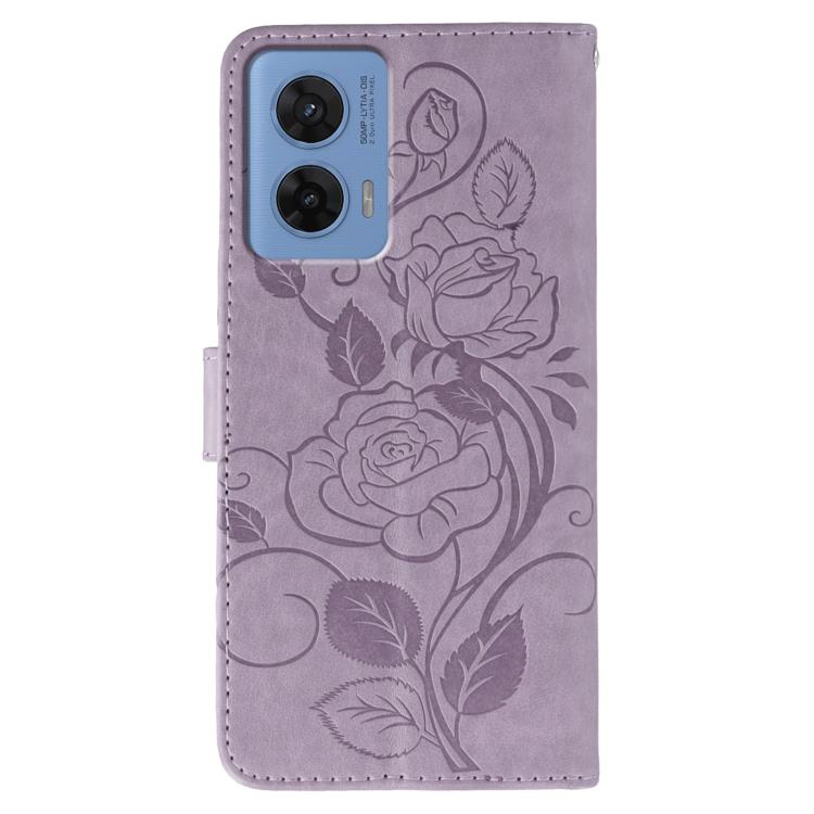 For Motorola G96 5G Rose Butterfly Embossed Leather Phone Case
